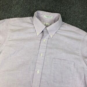 Editions by Van Heusen Mens Lilac Button Down Shirt Size 16 1/2 Half Sleeve